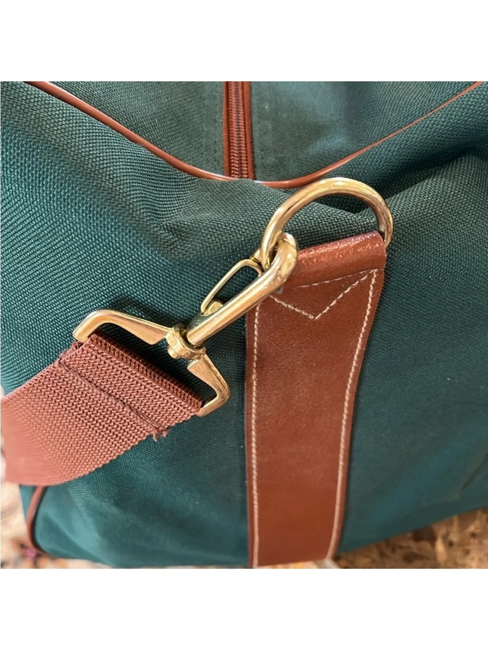 VTG Ralph Lauren Polo Green Duffle Weekender Travel Bag w/Shoulder Strap Pockets